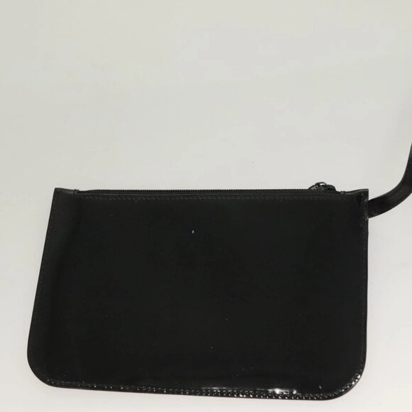 GUCCI Web Sherry Line Shoulder Bag Enamel Black Silver - Picture 13 of 16